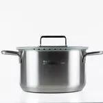 LATT HOME LATT VITA RVS KOOKPAN 20CM GLAZEN DEKSEL EN AFGIETHULP