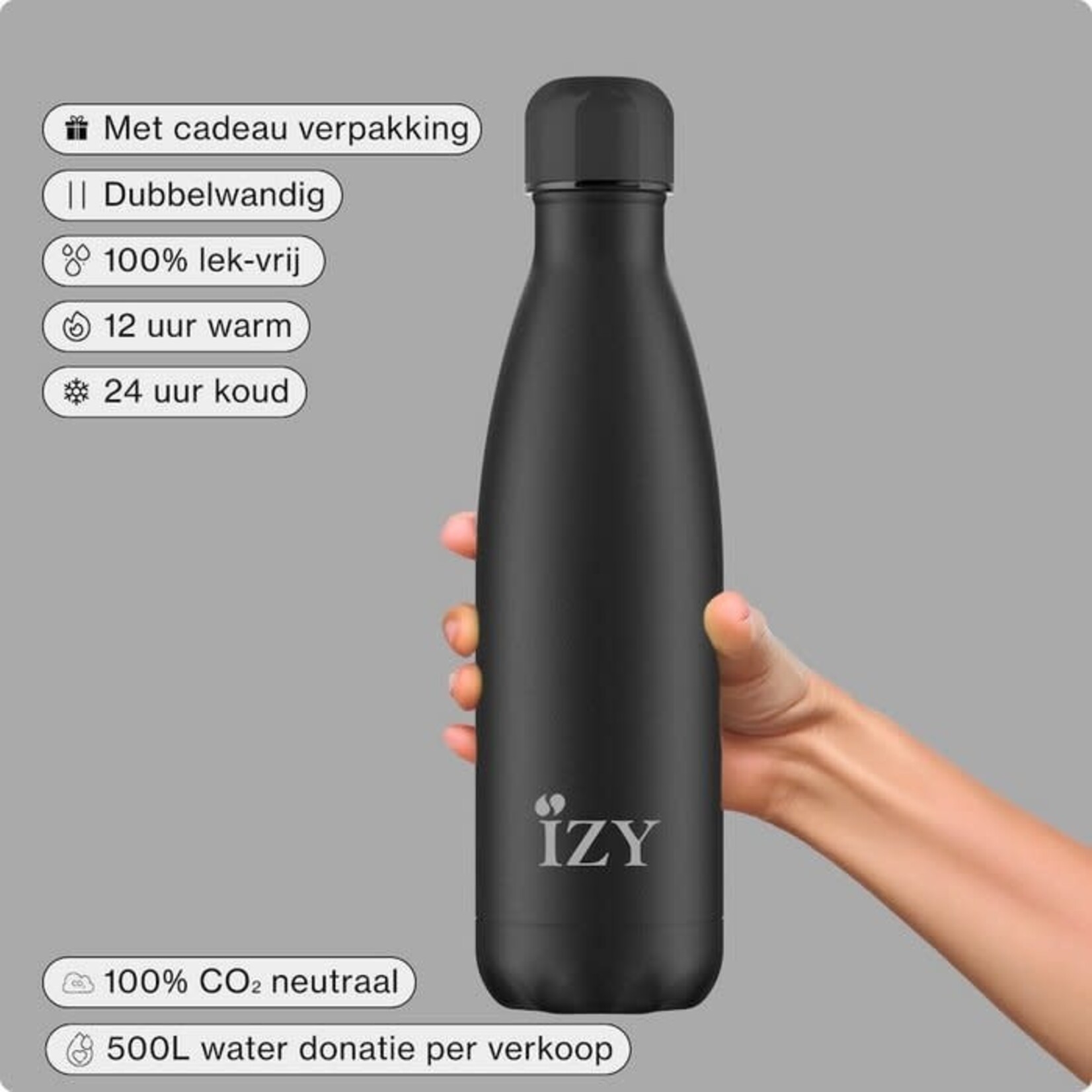 IZY IZY BOTTLE 500ML BLACK