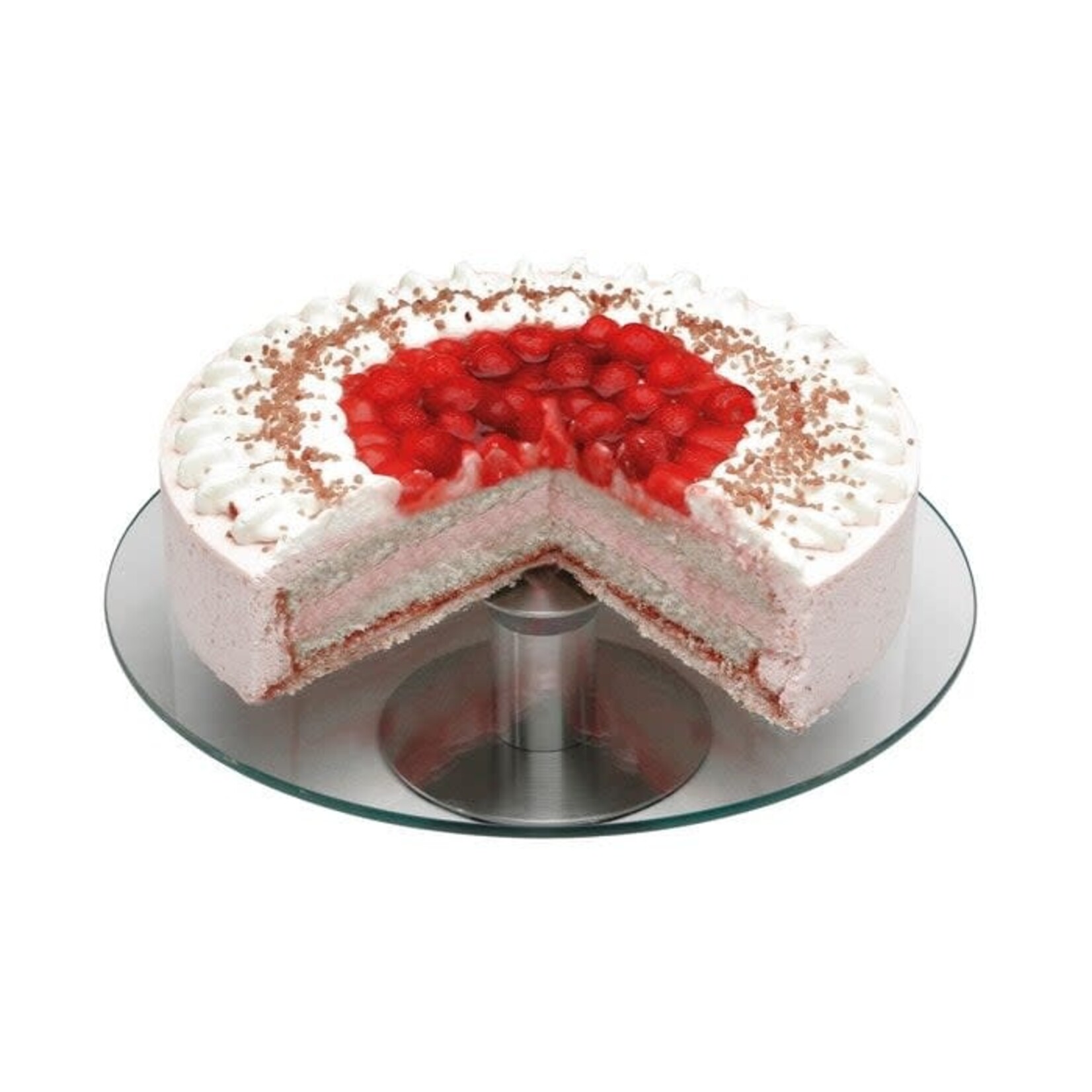 KARL WEIS DRAAIBARE TAARTSCHAAL GLAS/RVS 30CM