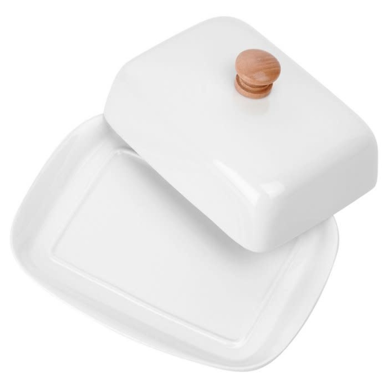 ORION BOTERVLOOT KERAMISCH WIT HOUTEN KNOP