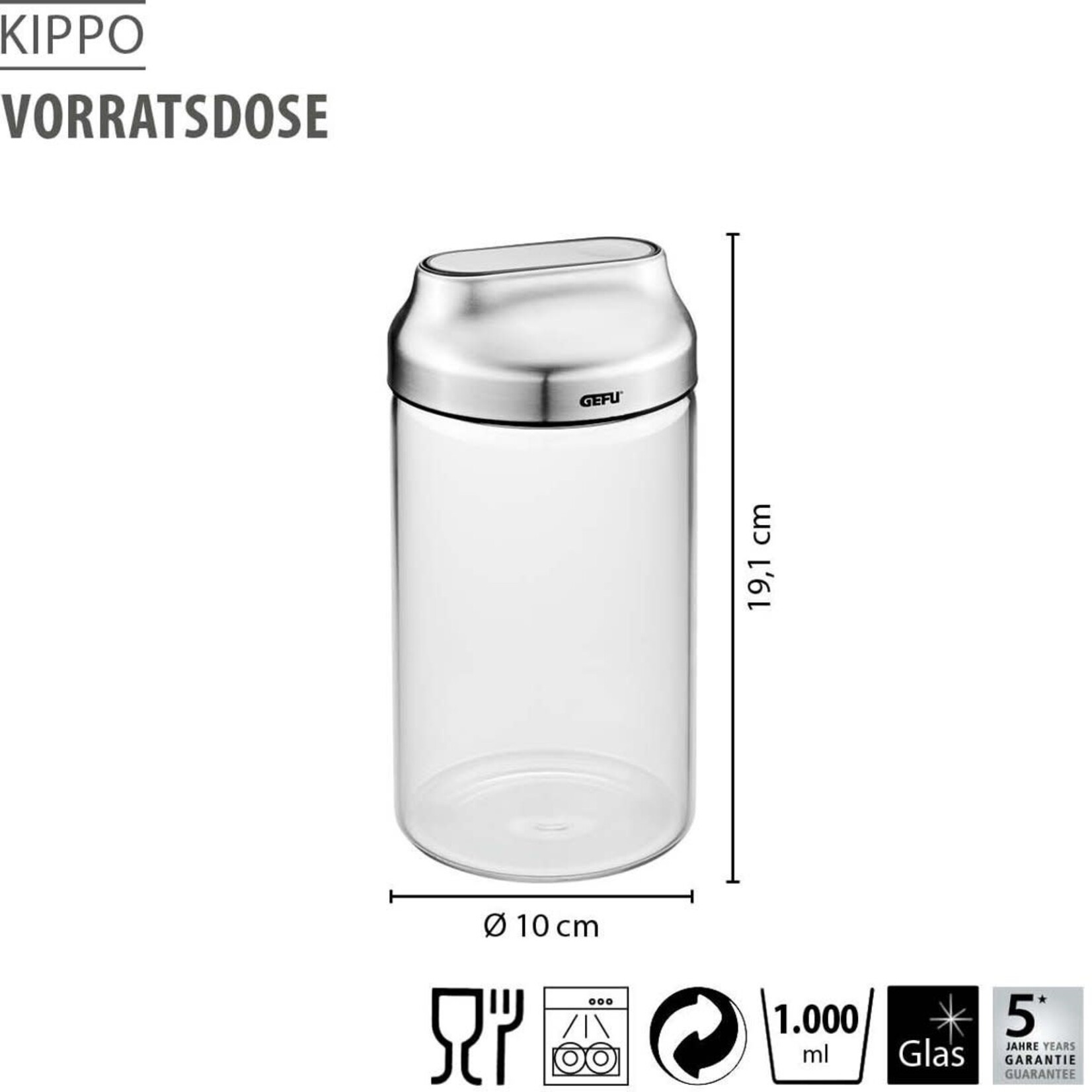 GEFU GEFU KIPPO VOORRAADBUS 1000ML