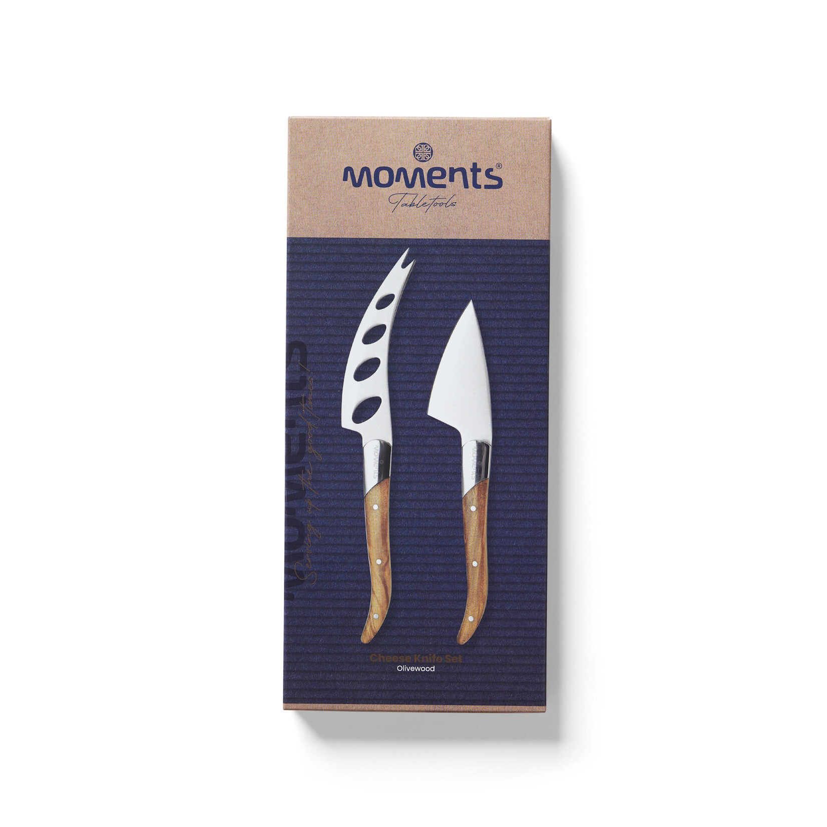 MOMENTS MOMENTS KAASMESSEN OLIJFHOUT SET 2-DLG