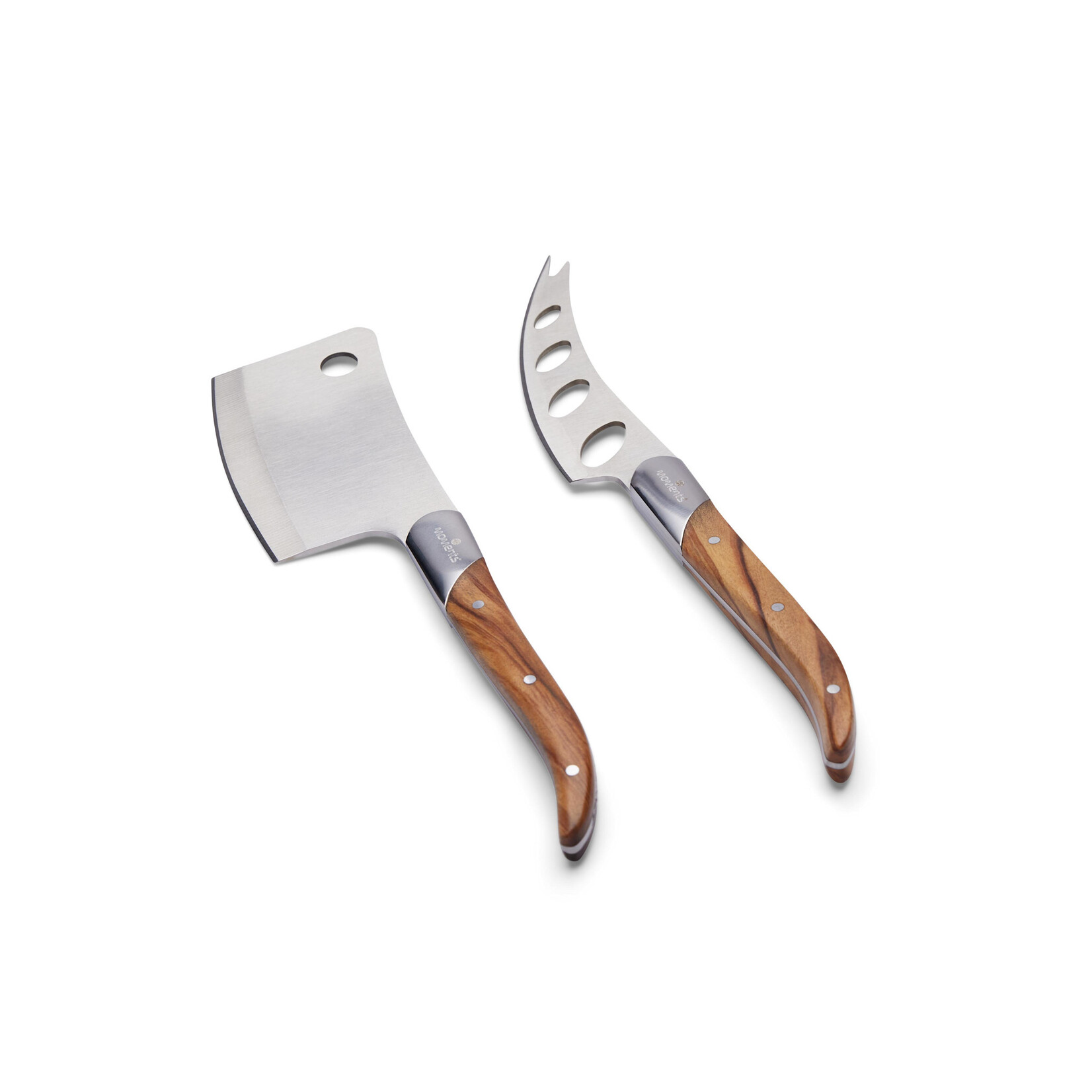 MOMENTS MOMENTS KAASMESSEN OLIJFHOUT SET 2-DLG