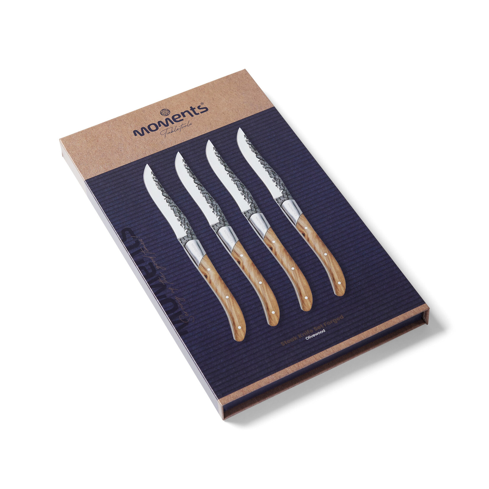 MOMENTS MOMENTS STEAKMESSEN OLIJFHOUT SET 4-DLG