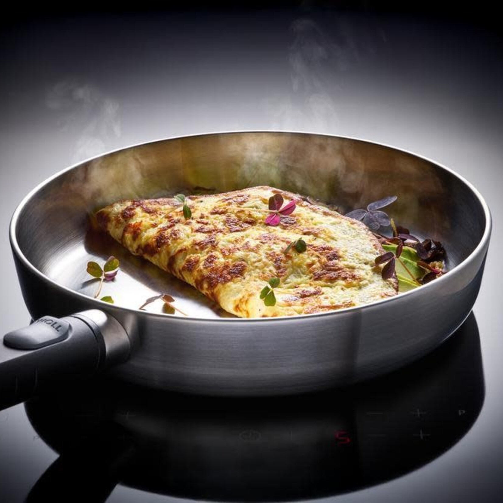 WOLL WOLL  LOGIC STEEL KOEKENPAN  AFNEEMBAAR HANDVAT 24X5CM