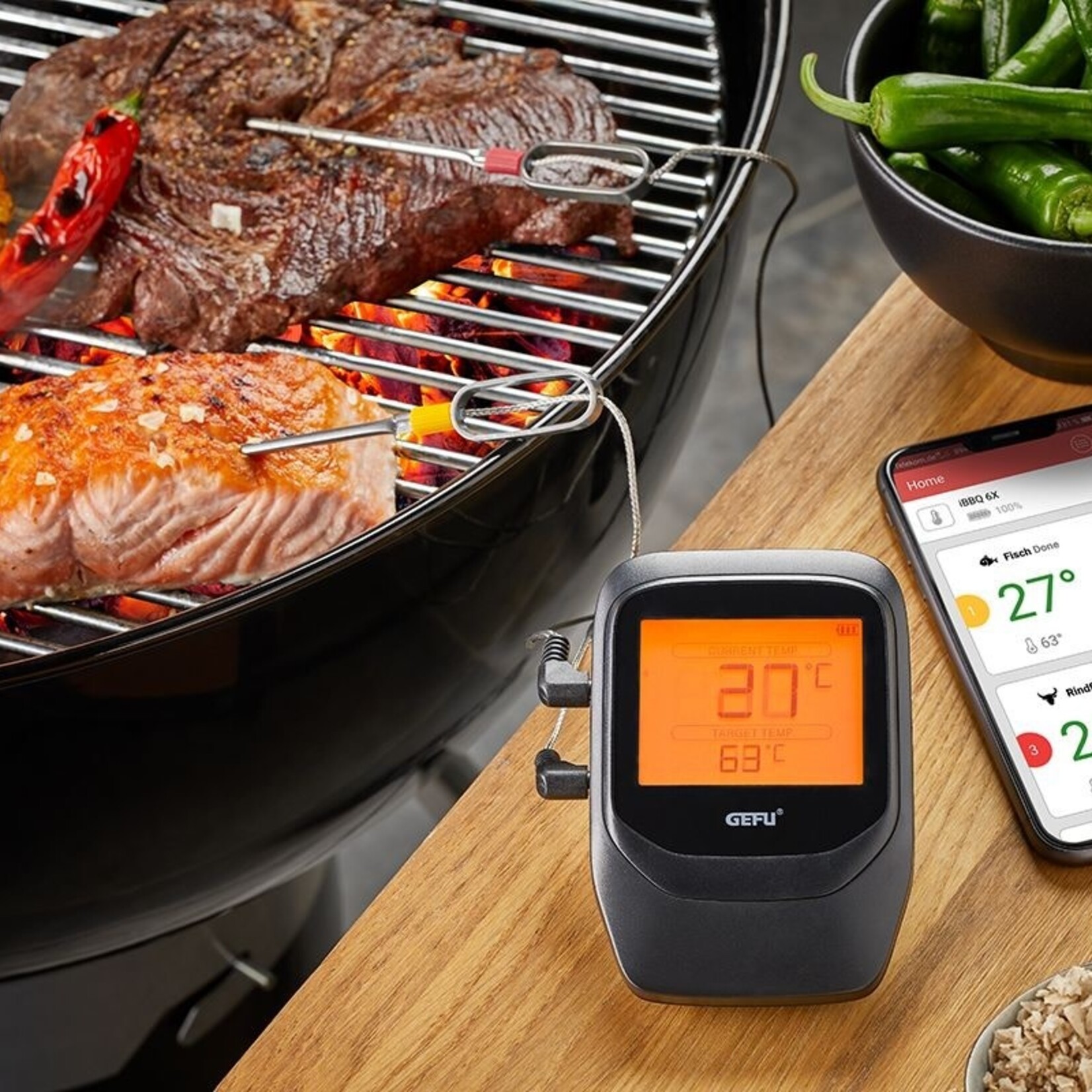 GEFU GEFU GRILL EN BRAAD THERMOMETER CONTROL 2 KANAAL