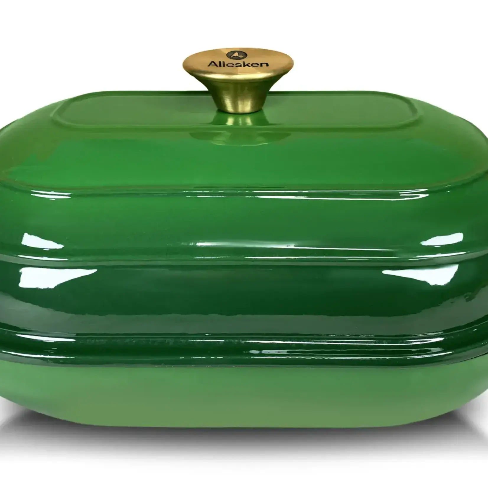 ALLESKEN ALLESKEN GIETIJZEREN OVENSCHAAL VERDELUX GREEN 37.5X19.5X7.5CM 2.6LTR.