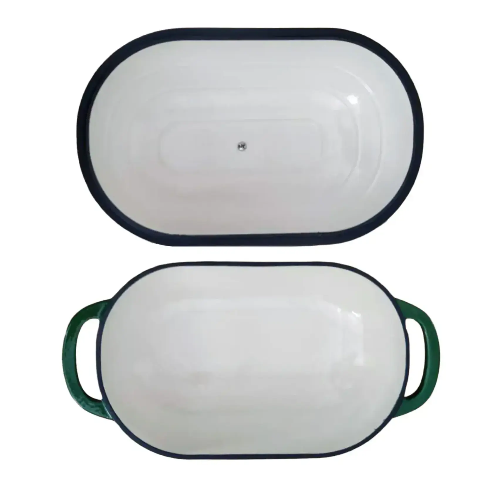ALLESKEN ALLESKEN GIETIJZEREN OVENSCHAAL VERDELUX GREEN 37.5X19.5X7.5CM 2.6LTR.
