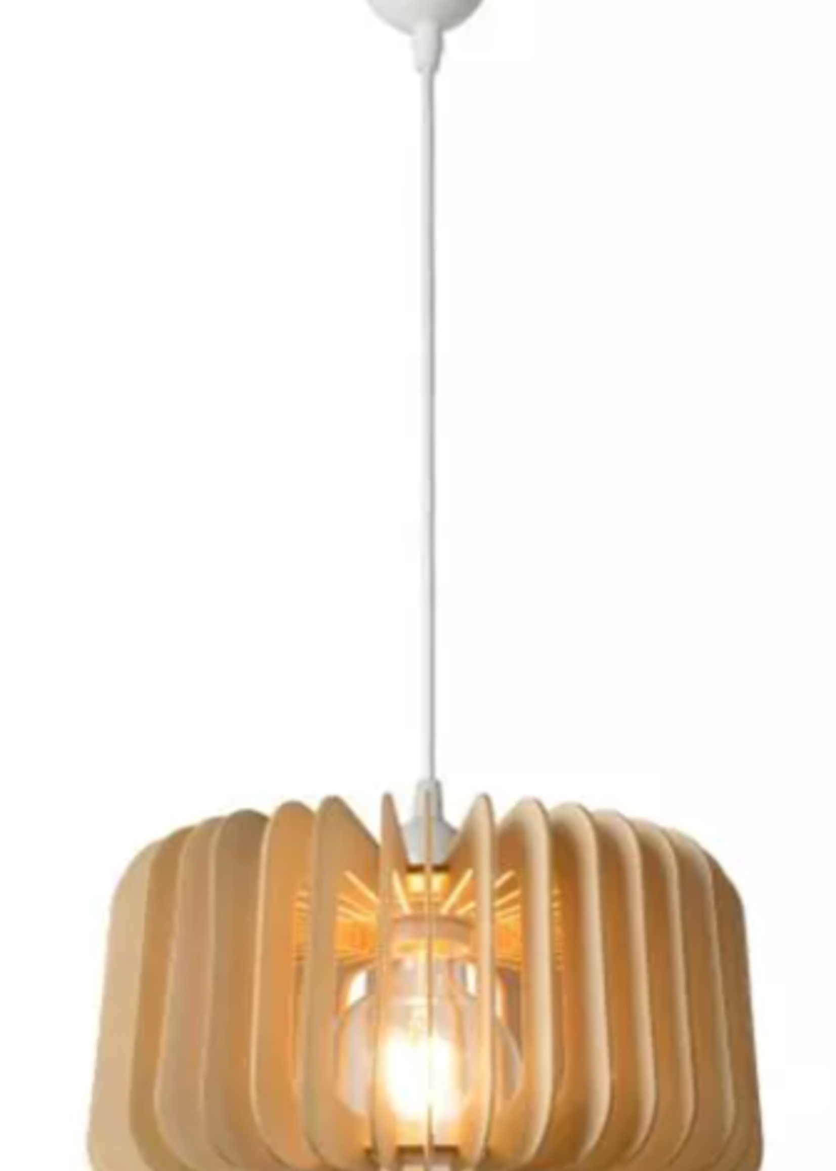 Lucide ETTA - Hanglamp - Ø 29 /H16/L 152 - 1xE27 - Licht hout