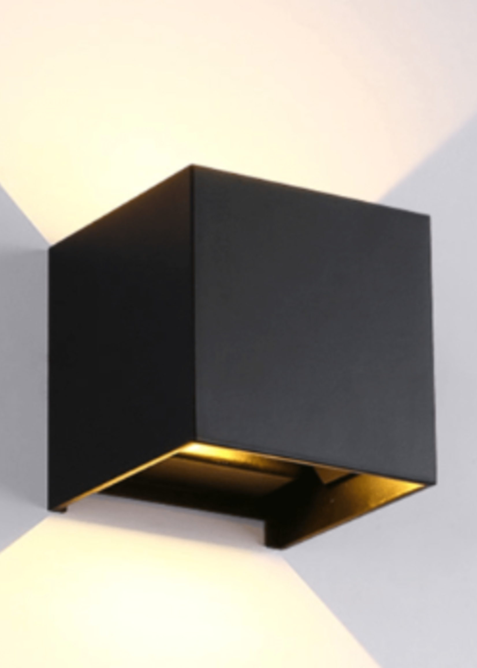 Cube zwart 2x3w Alu Dim 3000K