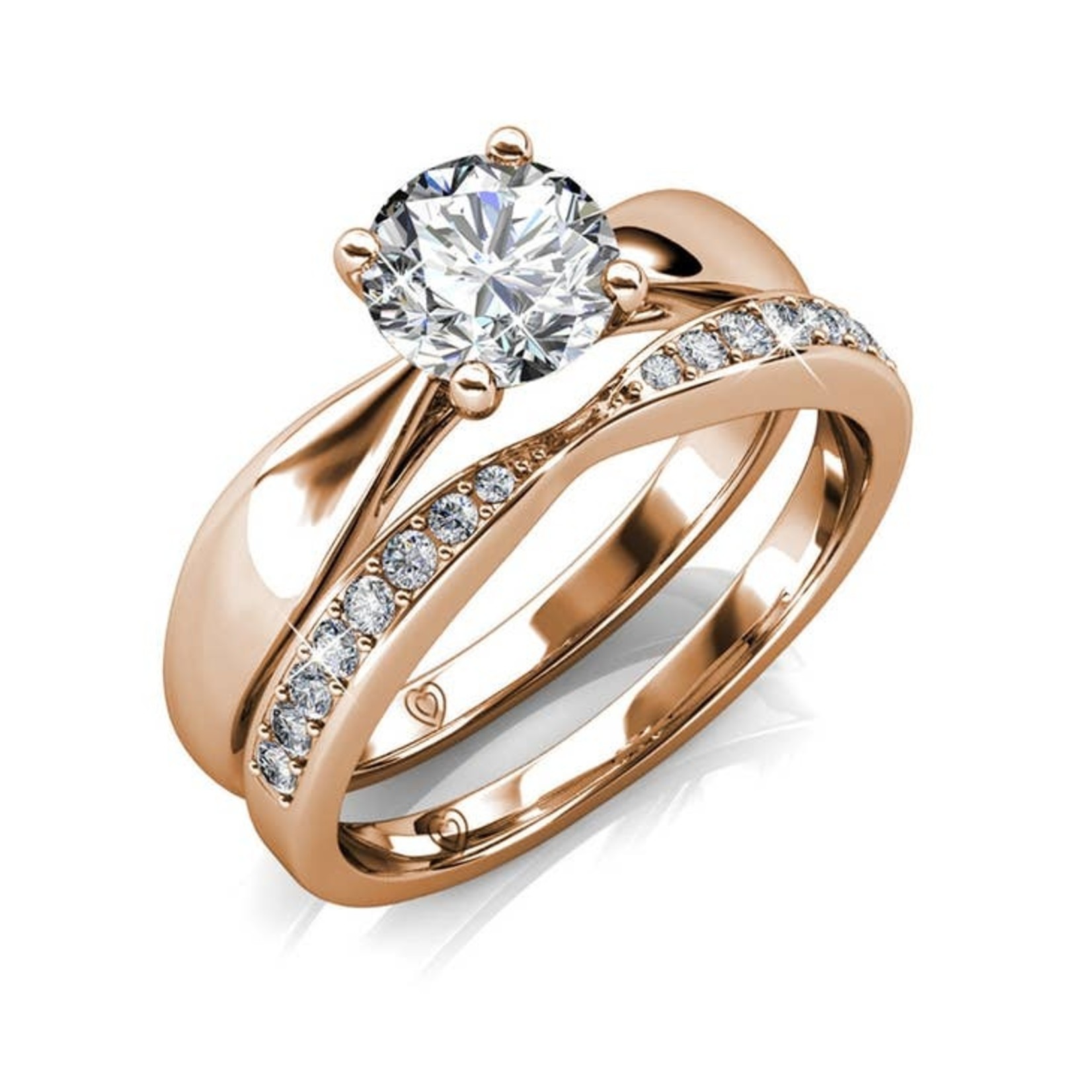MYC-Paris Prestige ring: 18k roséverguld en Oostenrijks kristal - Maat 52