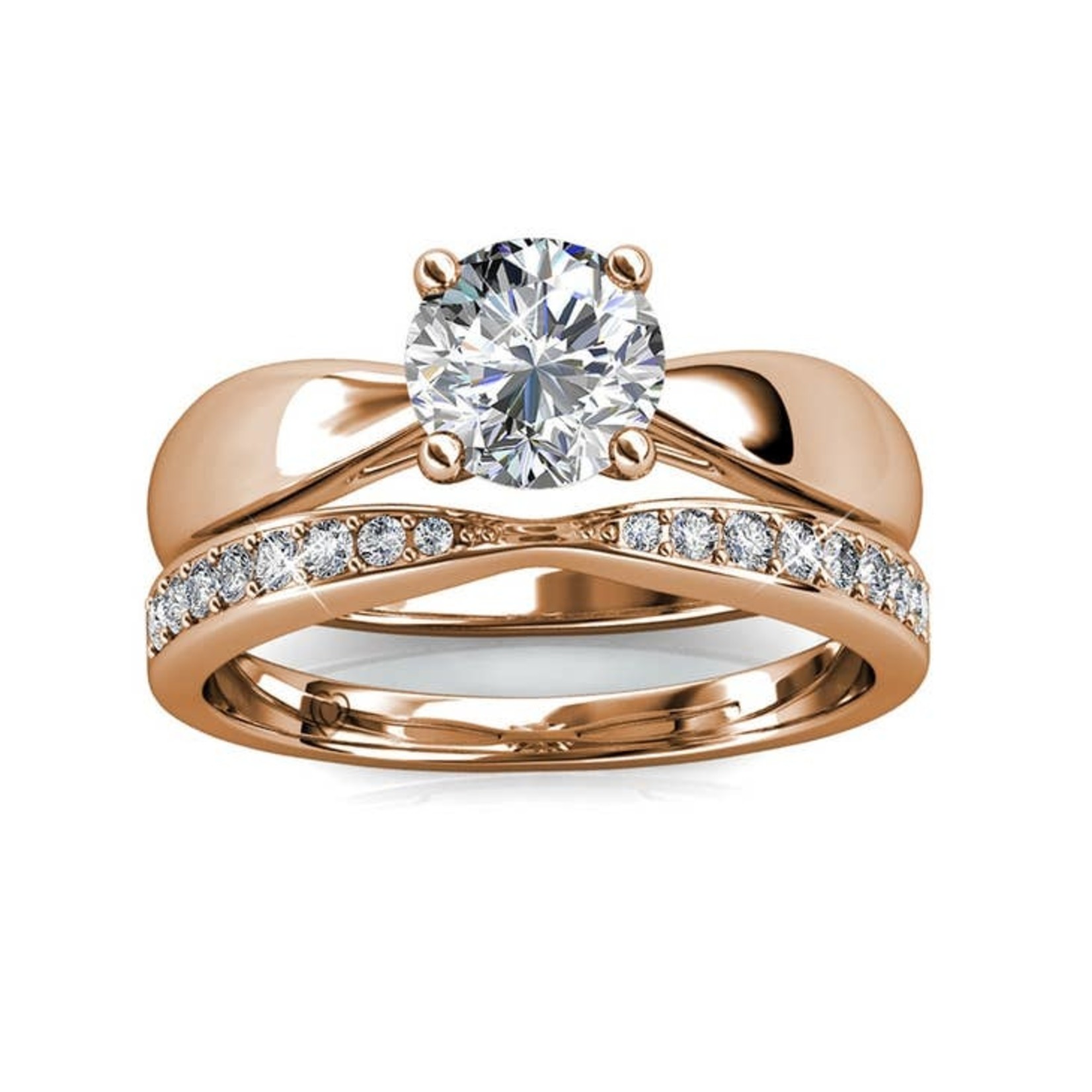 MYC-Paris Prestige ring: 18k roséverguld en Oostenrijks kristal - Maat 52