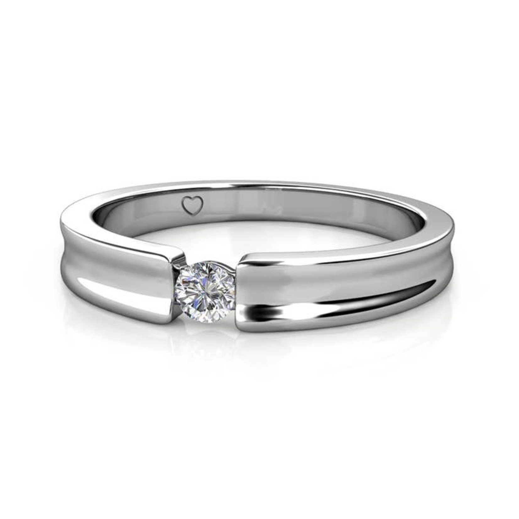 MYC-Paris Simplicity Ring: Rhodium Plated & Oostenrijks kristal - Maat 54