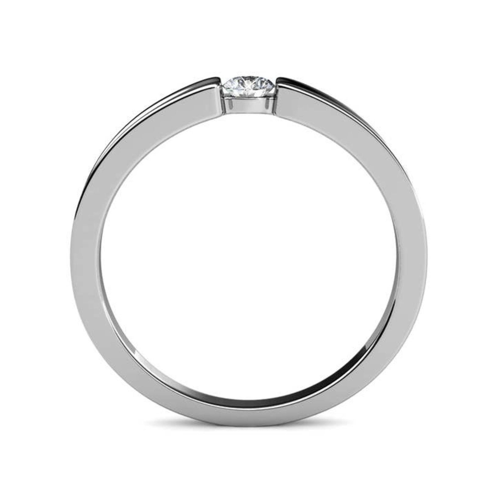 MYC-Paris Simplicity Ring: Rhodium Plated & Oostenrijks kristal - Maat 54
