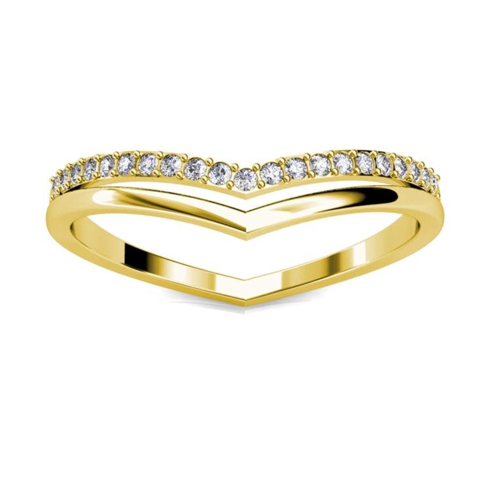 MYC-Paris Tiryns ring:  18k verguld goud en kristal - Maat 52