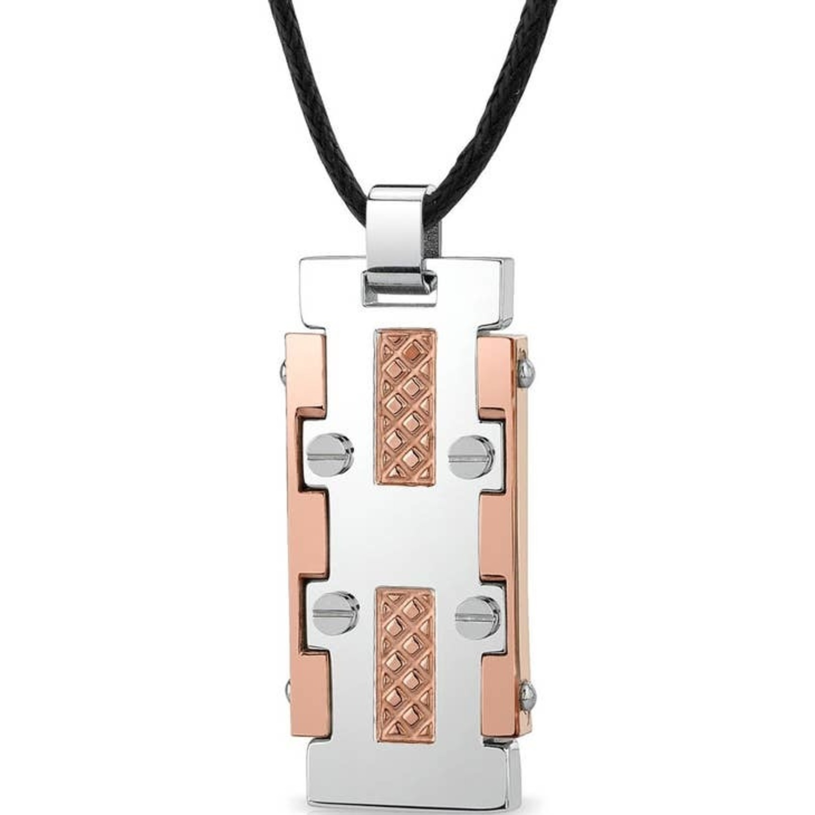 Peliani Dog tag bar hanger -Roestvrij staal rosé goudkleurige