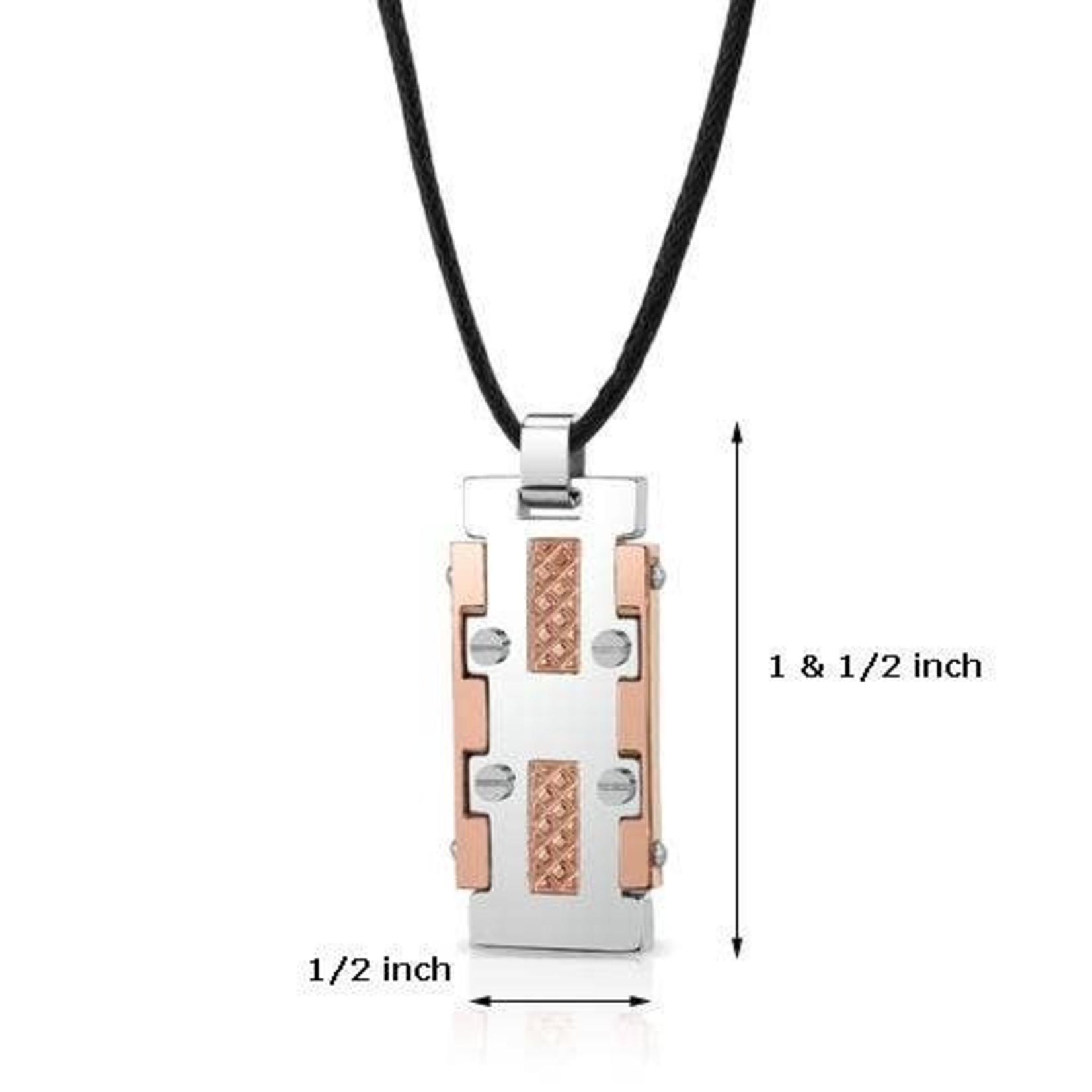 Peliani Dog tag bar hanger -Roestvrij staal rosé goudkleurige