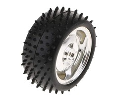 Otronic Smart Car Model Robot Rubber Car Tire/Wheel 85x38mm for Arduino, Fits 4WD/2WD - Silver