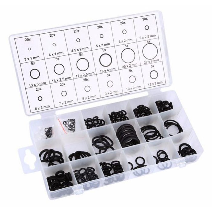 Otronic 225Pcs Black NBR O Ring Seal Kit 15 Different Sizes