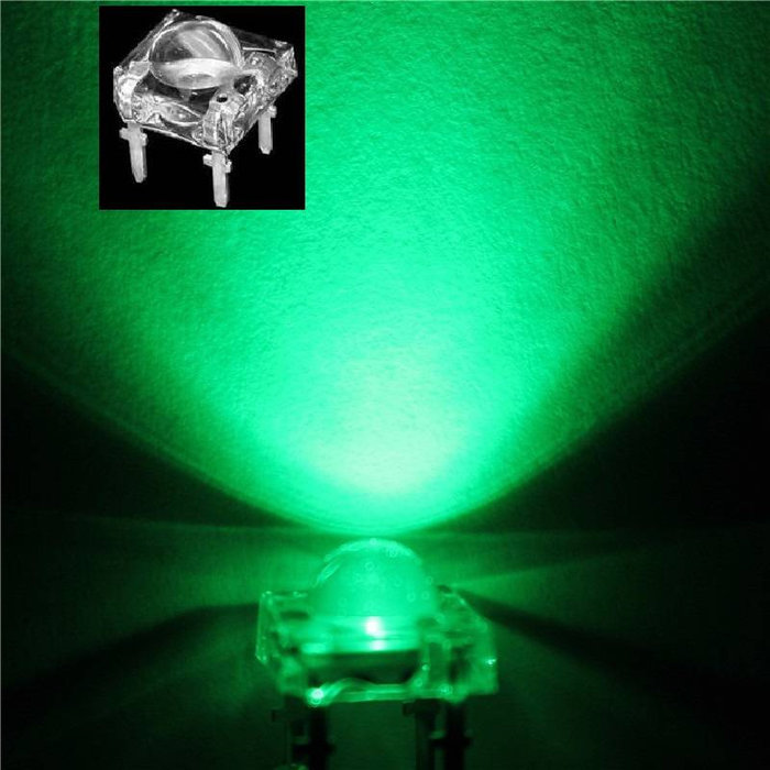 Otronic 5mm Super Flux Piranha 4pin LED - Pure Green