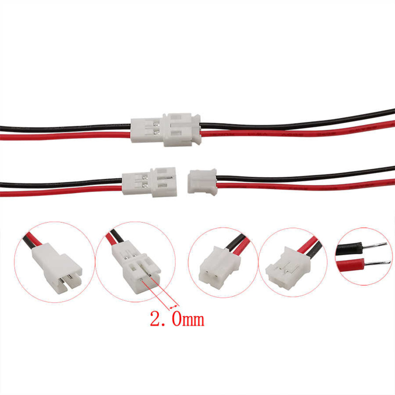 Otronic Micro JST PH 2 pins pigtail connector setje male female