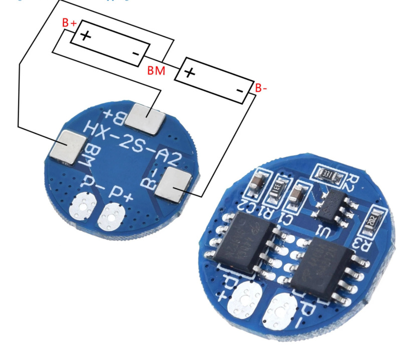 Otronic 2S BMS Lade- und Schutzplatine für 2x 18650