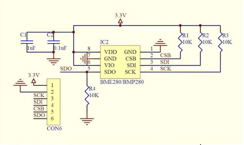 Otronic 3-in-1 sensor Temperatuur Luchtvochtigheid en Luchtdruk | 3.3V | I2C en SPI | Bosch BME280