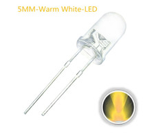 Otronic 10x LED-Diode Transparent 5mm Warmweiß 3V