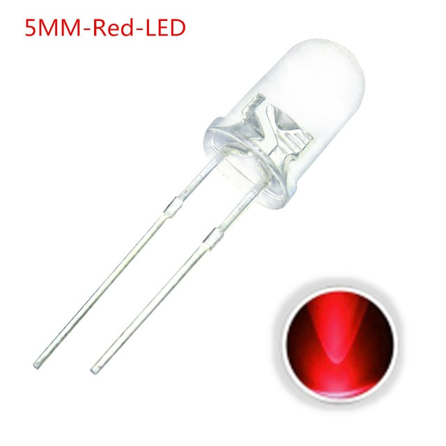Otronic 10x LED Diode Transparant 5mm Rood 2V