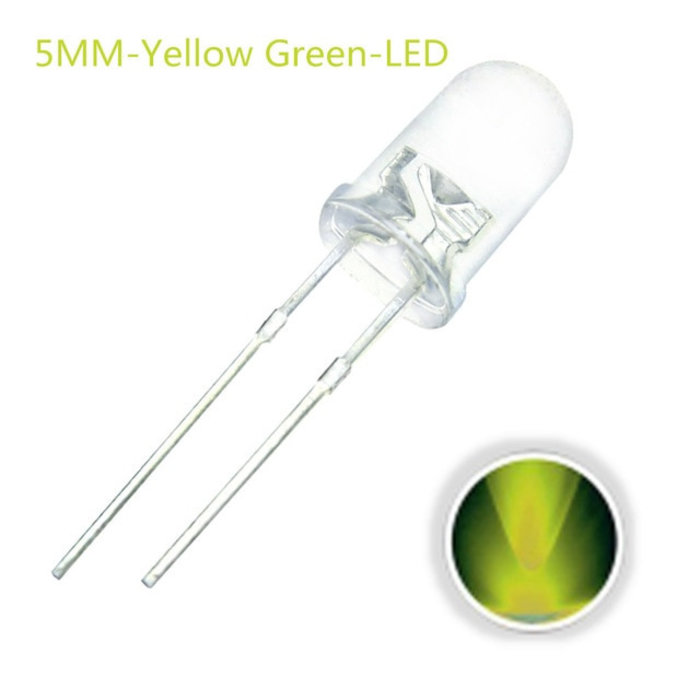 Otronic 10x Diode LED Transparente 5mm Vert/Jaune 2V