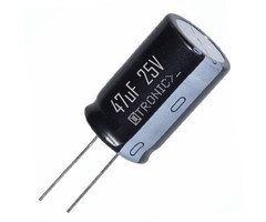 Otronic 10x Capacitor 47uF 25v Electrolytic (ELCO) black