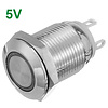 Otronic Bouton poussoir | Moment - impulsion | LED verte 5V | acier inoxydable | 12mm
