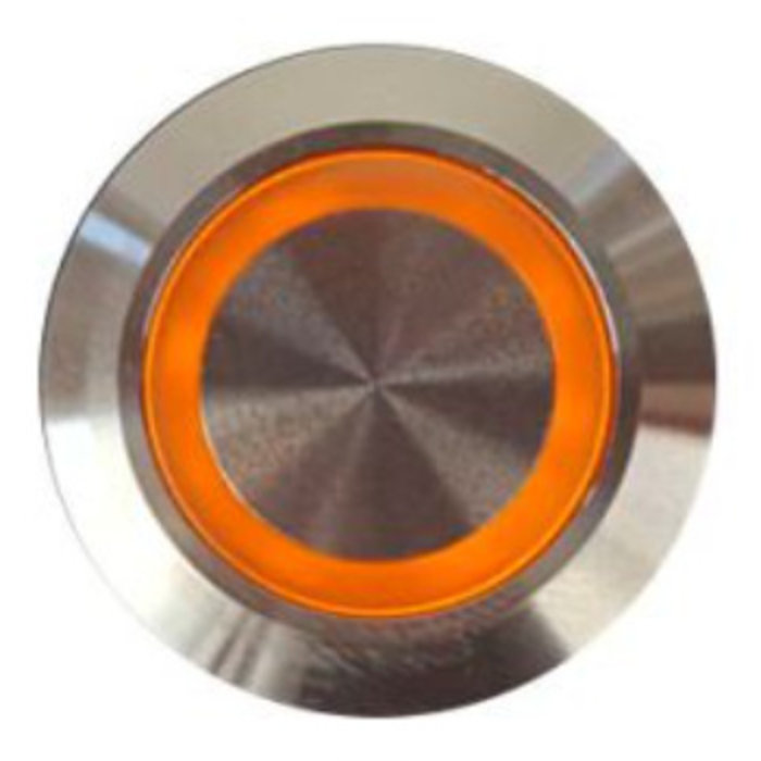 Otronic Bouton poussoir | Moment - impulsion | LED 5V Orange | acier inoxydable | 12mm