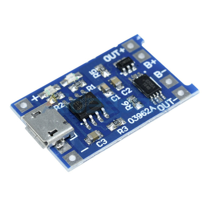 Otronic Lithium 18650 Battery Charger with Micro USB 5V 1A TP4056