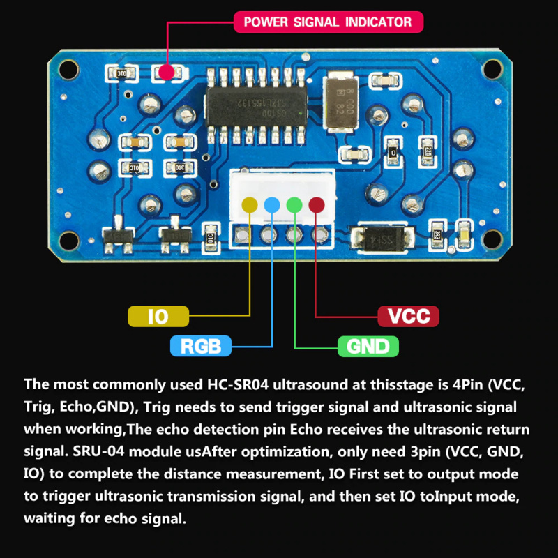 Otronic RUS-04 Ultrasonic distance sensor with integrated RGB LED