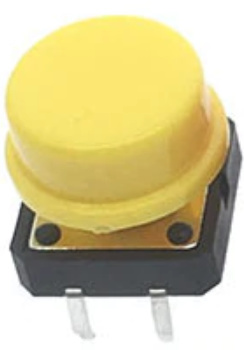 Otronic Bouton poussoir | instant - pouls | 12x12x7 | Jaune