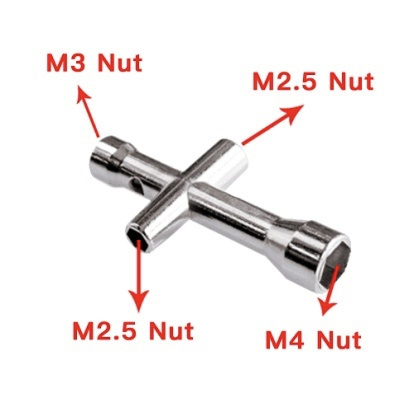 Otronic Mini vierzijdige dopsleutel M2.5, M3, M4