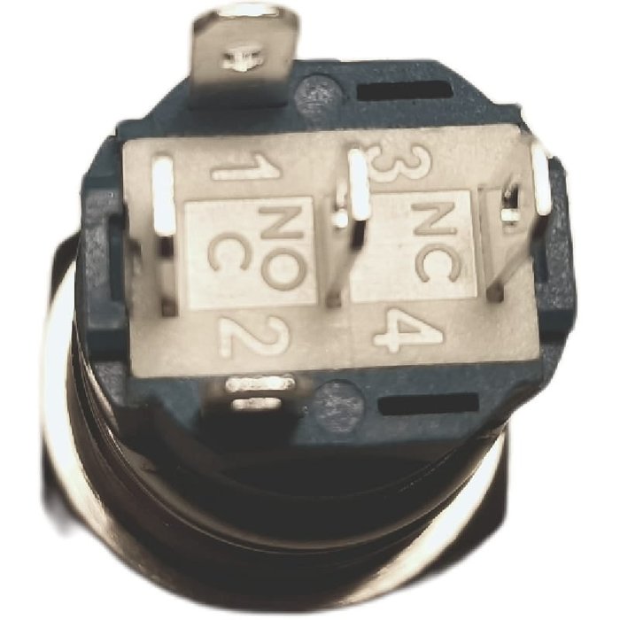 Otronic Drukknop | aan-uit self lock | 12V LED Rood | RVS | 16mm