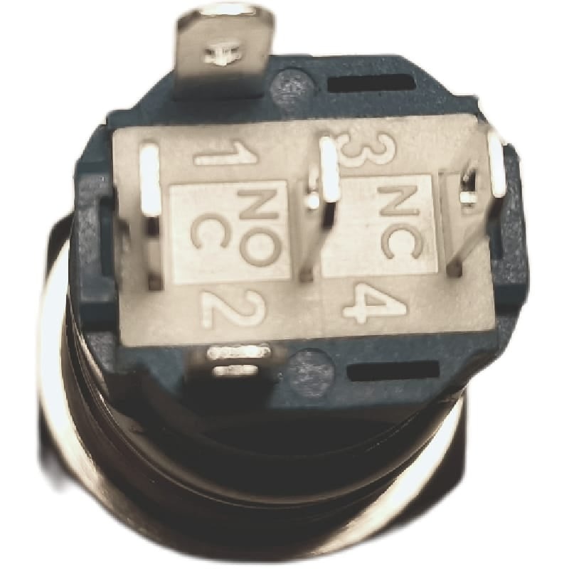 Otronic Bouton poussoir | verrouillage automatique marche-arrêt | LED 12V Rouge | acier inoxydable | 16mm