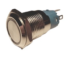 Otronic Push button | Momentary - pulse | 5V LED WHITE | Stainless steel | 16mm