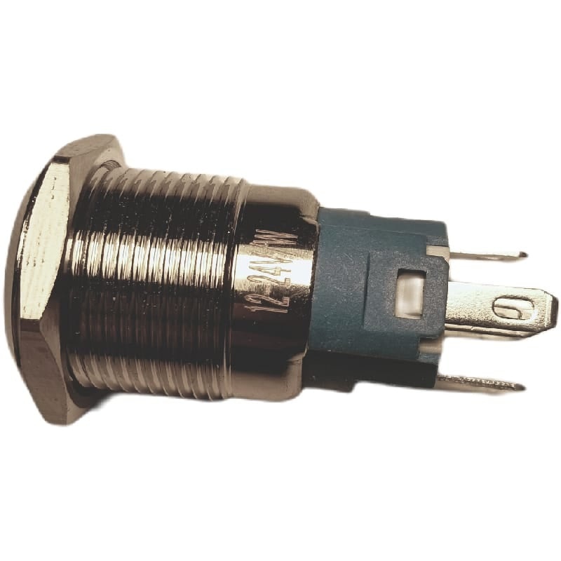 Otronic Push button | Momentary - pulse | 5V LED GREEN | STAINLESS STEEL | 16mm