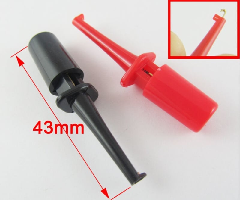Otronic Mini Test Clip with Spring Hook for PCB SMD IC 43mm - Red