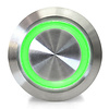 Otronic Druckknopf | Ein-Aus-Selbstsperre | 12-24V LED Grün | Edelstahl | 16mm