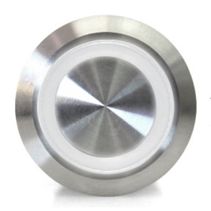 Otronic Drukknop | aan-uit self lock | 12-24V LED Wit | RVS | 16mm