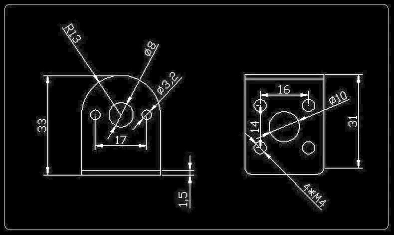 Otronic Aluminium 25mm reductiemotor Beugel met 6 schroefjes