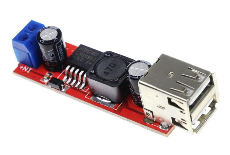 Otronic DC-DC-Abwärtswandler mit doppeltem USB-Anschluss (LM2596) – von 6–40 V auf 5 V, 3 A