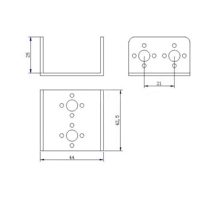 Otronic Wide Steering Bracket Robotics- U-Shaped Servo Bracket PTZ - DIY Robot Mounting System