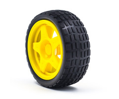 Otronic Wiel met rubber voor robot of smart car geel