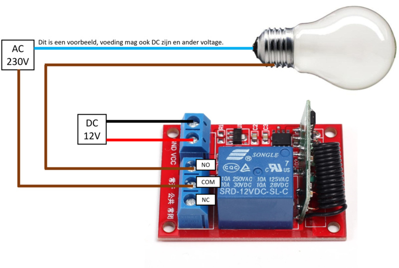 Otronic Wireless Relay Module incl. Remote Control - 12V, 1 Channel, 433Mhz RF