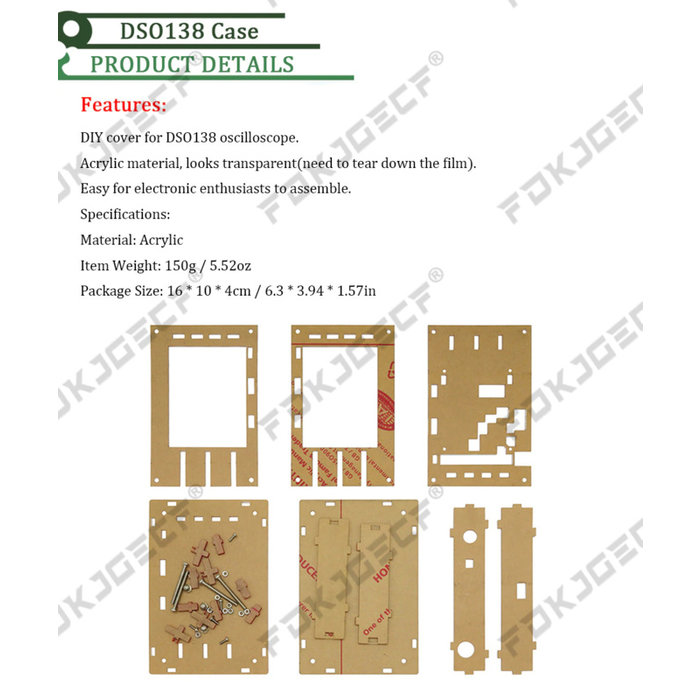 Otronic Doorzichtige Behuizing voor DSO138 Digitale Oscilloscoop